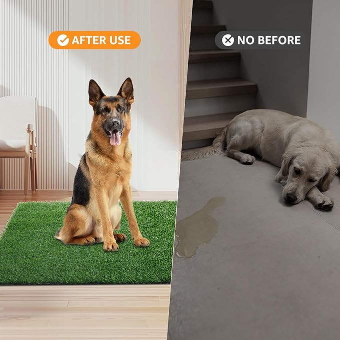 LOOBANI 51in x 32in Grass Pad for Dogs Potty Training Excellent Drainage Artificial Grass Pee Pad for Dogs Turf Fake Grass Potty Easy to Clean Indoor Outdoor