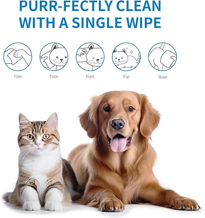 Mooncat Unscented Cat&Dog Wipes | Plant-Based Cat&Dog Grooming Supplies From Eye to Paw | Thick&Moist Cat&Dog Ear&Butt Cleaner | Allergy Relief | Deodorizing Dog Shampoo for Grooming Bath | 400 Counts