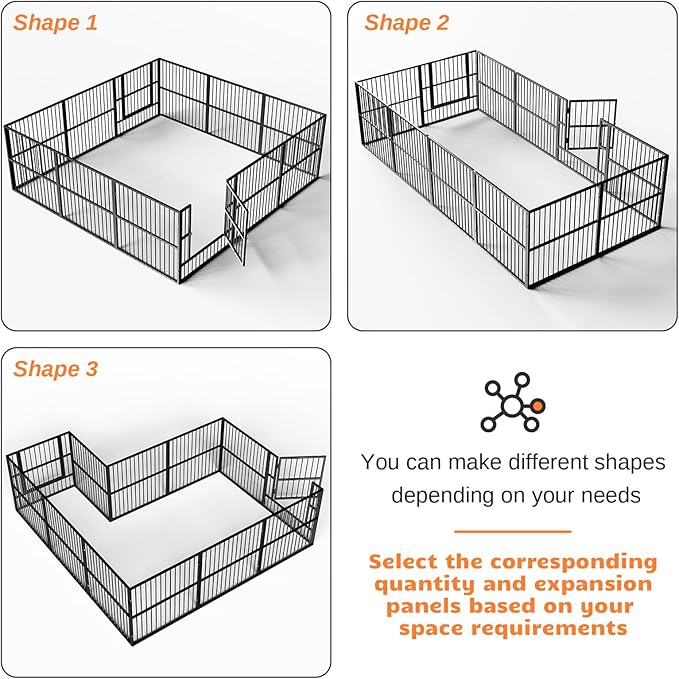 Dog Playpen 31.5" Height Puppy Pen,Heavy duty 31"- 63" Inch Extendable, Safe and Sturdy dog pens, Easy Assemble for Outdoor Indoor pet playpen