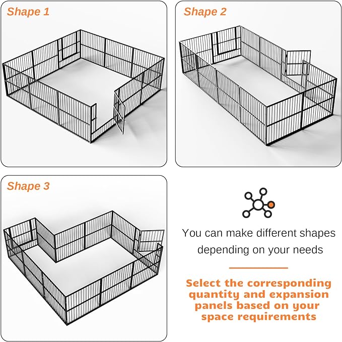 Dog Playpen 31.5" Height Puppy Pen,Heavy duty 31"- 63" Inch Extendable, Safe and Sturdy dog pens, Easy Assemble for Outdoor Indoor pet playpen