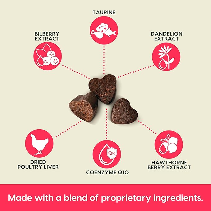 Ark Naturals Gray Muzzle Heart Healthy Wags Plenty Dog Chews, Vet Recommended for Senior Dogs to Support Heart Muscle, Blood Pressure and Circulation, Natural Ingredients, 60 Count