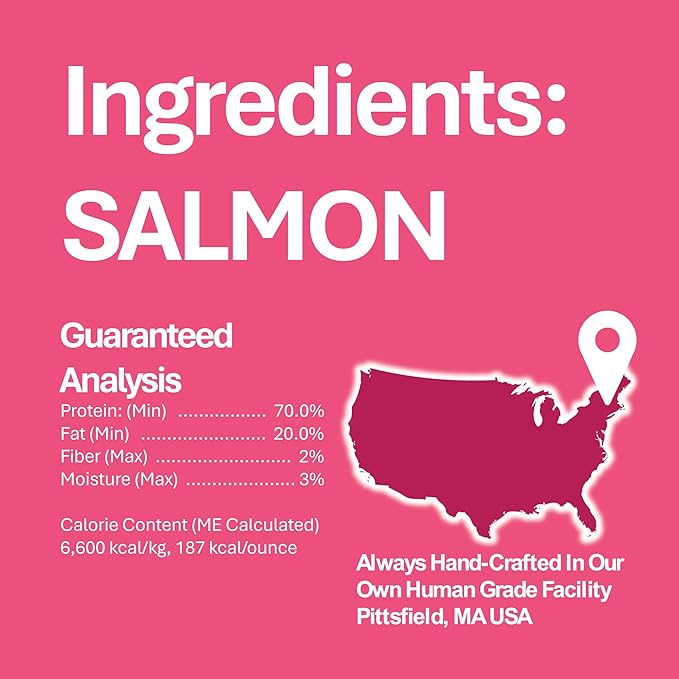 Whole Life Pet Just One Salmon - Dog Treat Or Topper - Human Grade, Freeze Dried, One Ingredient - Protein Rich, Grain Free, Made in The USA