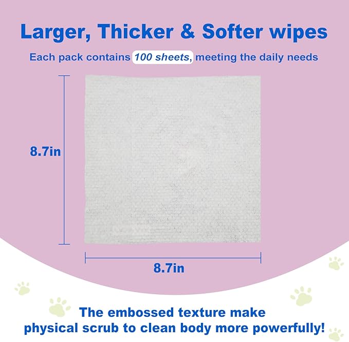 DR.EASY Lavender 200ct Scent Pet Wipes for Dogs and Catsļ¼Ears, Face, Butt, Body and Eye āConvenient, Natureļ¼Home or Travelļ¼Best Pet Supplies