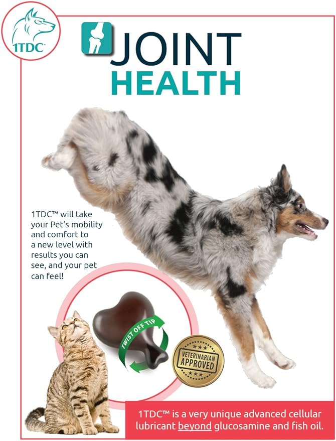 WorksSoWell 1TDC Dual Action Natural Support – 60 Twist Off Soft Gels | Delivers 4 Health Benefits for Dogs & Cats | Supports Oral, Hip & Joint Health, Muscle & Stamina Recovery, Skin & Coat Health