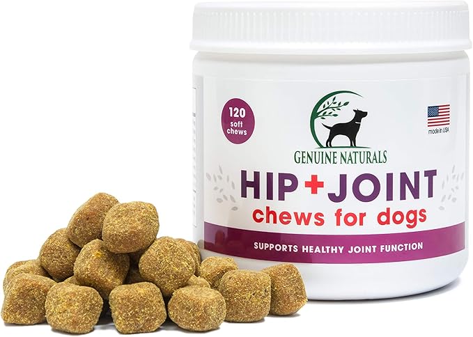 Hip and Joint Supplement for Dogs - Glucosamine Chondroitin, MSM, Organic Turmeric Soft Chews, Dog Vitamins, Supports Healthy Joint Function and Helps with Pain Relief,120 Count