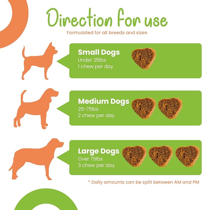 Allergy + Immune Chews for Dogs - Dog Supplements for Itchy Skin and Seasonal Allergy Relief- Natural Dog Immune Support- Digestive Health Probiotics - 120ct