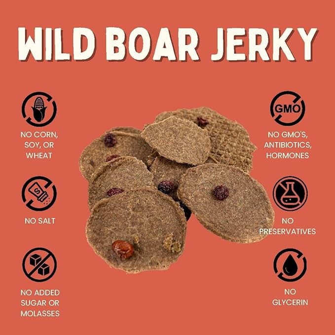 Winnie Lou Jerky Organic Jerky Dog Treats Made in The USA Human Grade Dog Treats Dog Jerky Treats All Natural Dog Treats Healthy Dog Treats (Wild Boar 2 Pack)