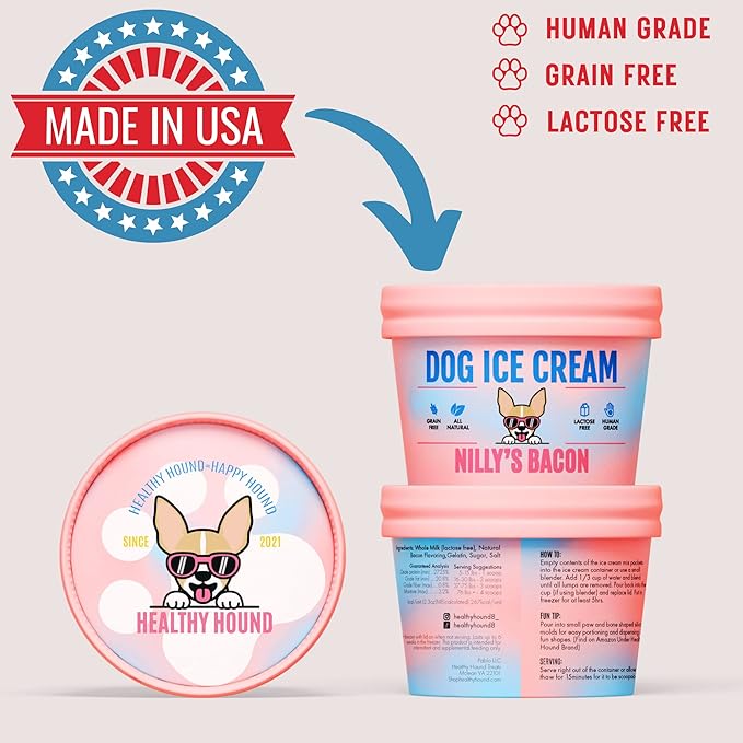 Dog Ice Cream Mix - Healthy Dog Treats- Dog Ice Cream Birthday (Bacon)