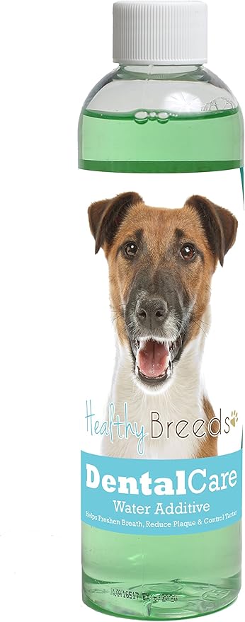 Healthy Breeds Dog Dental Care Water Additive for Smooth Fox Terrier - Helps Freshen Breath, Reduce Plaque & Control Tartar - Mint Flavor - 8 oz