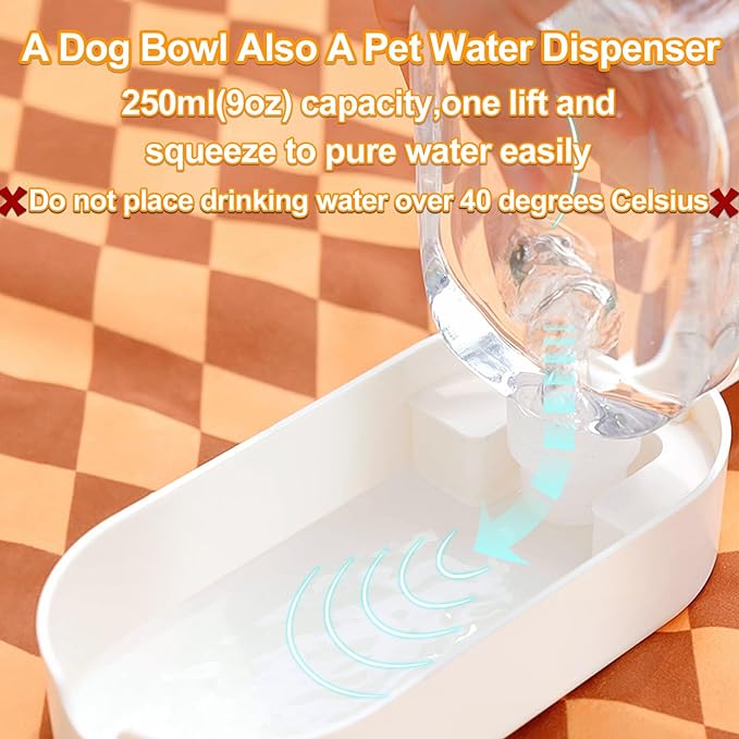 Dog Water Bottle, Dog Bowl 2-in-1, Food Container Large Enough for Dog Treats, Steak, Sticks, Bars, Portable Pet Water Dispenser for Hiking, Travel, Cat Bowls and Pet Water Bottle (blue)