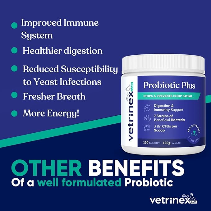 Coprophagia Poop Eating Deterrent & Prevention, Stop & Prevent Stool Eating Treatment - Probiotics for Dogs, Cats and Puppies - Forbids Dog from Eating Poop - Probiotic Powder (120 GMS)