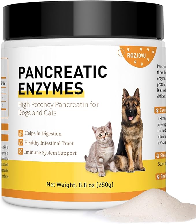 8.8 Ounces Pancreatic Enzymes for Dogs | 10x Pancreatin Formula |Dog Digestive Enzymes for EPI Pets | Support Digestive Stress, Pancreatic Concerns, and Healthy Weight Management