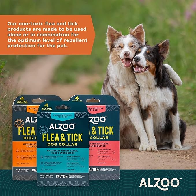 Flea & Tick Dog Collar, Helps Repel Fleas, Ticks & Mosquitoes, 100% Plant-Based Active Ingredients, Phthalates and PVC Free, for Large Dogs: 40+ lbs, Pack of 2