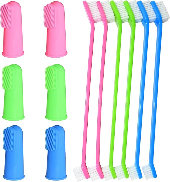 Dog Toothbrush Cat & Dog Toothbrush Soft Bristle Pet Toothbrush Combo Pack for The Dental Care of Your Small to Large Dogs, Cats, Most Pets