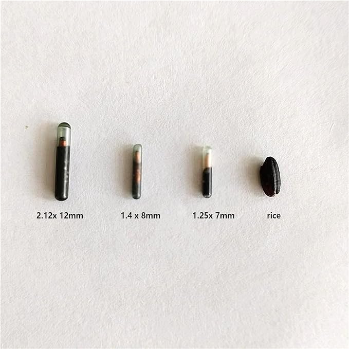 100 pack Pet ID Microchip for Dogs and Cats Identification and Registration 1.4X8 MM 134.2Khz ISO 111784/5
