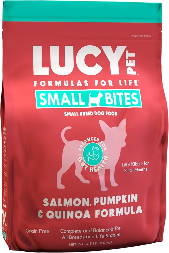 Lucy Pet Products Salmon, Pumpkin & Quinoa Small Bites for Dogs 4.5lb 100600033