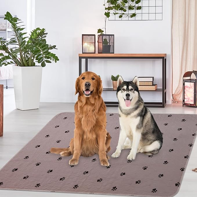 PUPTECK Washable Pee Pads for Dogs - 1 Packs Waterproof Reusable Puppy Potty Training Pads Whelping Mat 72" x 72â- Fast Absorption Non-Slip Pet Food Feeding Mat, Extra Large