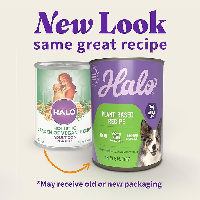 Halo Garden of Vegan Adult Wet Dog Food, Plant-Based, 13oz Can (Pack of 12)