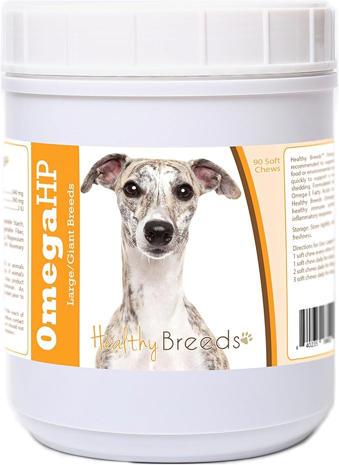 Healthy Breeds Whippet Omega HP Fatty Acid Skin and Coat Support Soft Chews 90 Count