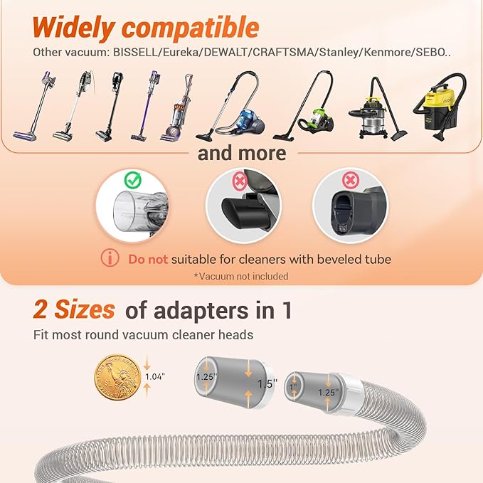 Afloia Dog Grooming Kit, 8 in 1 Dog Brush Vacuum Attachment with Dog Clippers Nail Trimmer Grinder Pet Brush Shedding Brush Comb & Scissors,for Vacuum Cleaners Like Dyson, Shark, Bissell, Eureka, etc