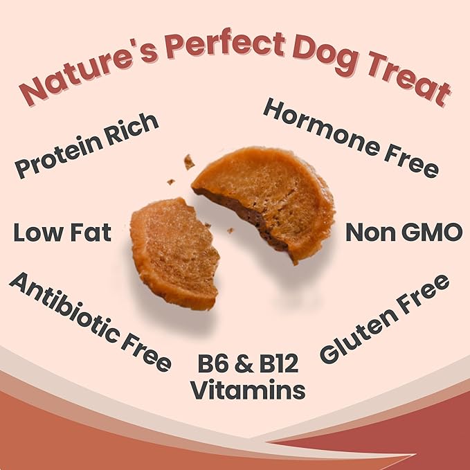 Dog Training Treats - Turkey Chips, Single Ingredient, Lean, All Natural, Healthy Dog Treats for Small, Medium, Large Dog Breeds, & Puppies, Made in USA