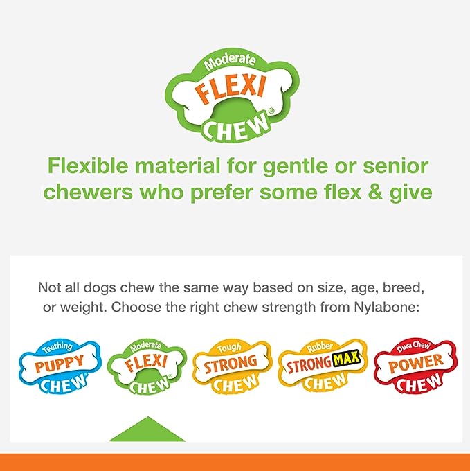 Nylabone Flex Chew Moderate Dog Chew Toy Bone, Chicken Flavor, Large/Giant (1 Count)