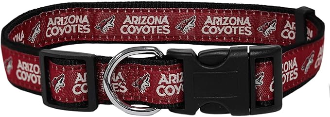Pets First COY-3036-LGNHL Arizona Coyotes Collar for Dogs & Cats, Large. - Adjustable, Cute & Stylish! The Ultimate Hockey Fan Collar!, Large (18-28" Length x 1" Width)