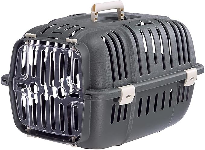 Ferplast Jet Pet Carrier: Value Dog Carrier Suitable for XS Dog Breeds & Small Cats, Assembled Dimensions: 22L x 14.5W x 13H inches, Gray, (73043021PBUS)