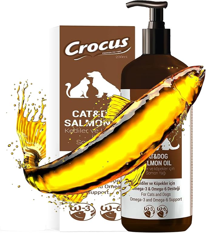 Norwegian Salmon Oil for Dogs & Cats Relieves Scratching & Joint Pain, Improves Skin, Coat, Immune & Heart Health. All Natural Omega 3 & Omega 6 Liquid Food Supplement for Pets. EPA + DHA Fatty Acids