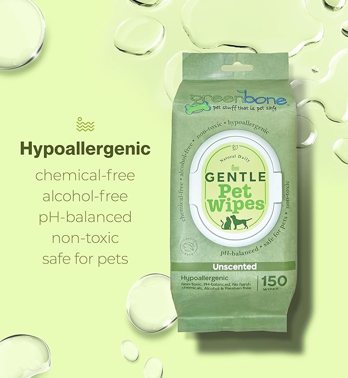 Gentle Pet Wipes Unscented 150 Wipes