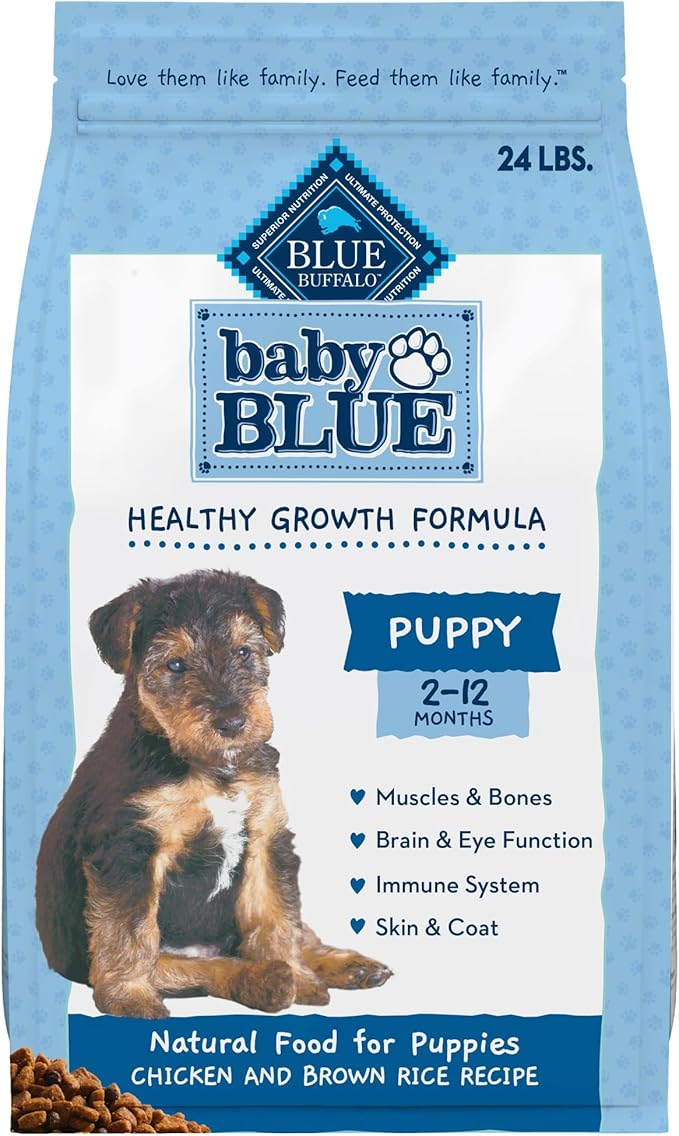 Blue Buffalo Baby Blue Healthy Growth Formula Natural Puppy Dry Dog Food, Chicken and Brown Rice Recipe 24-lb