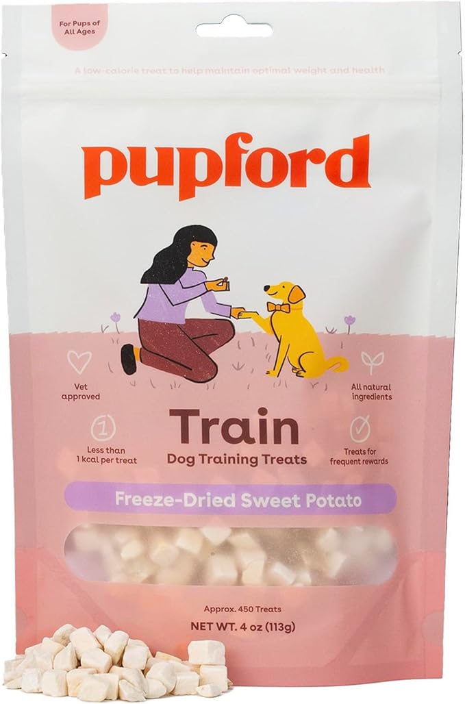 Pupford Freeze Dried Training Treats for Dogs & Puppies, 450+ One Ingredient Bites (Sweet Potato, 4 oz)