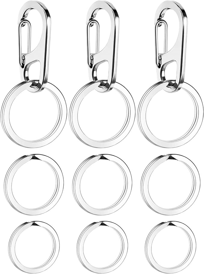 JOVITEC 3 Sets Dog Tag Clip Dog ID Tag with Rings Holder for Dogs and Cats Collars Harnesses