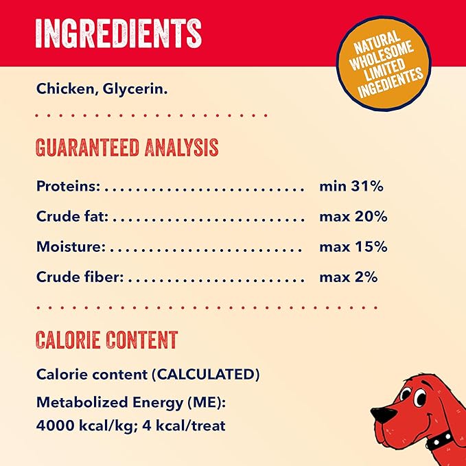 Clifford® Chicken Training Treats for Dogs | Soft Dog Treats Healthy for All Breed Sizes | Puppy Training Treats, Grain Free, High Protein, Rawhide Free Dog Chews - Just Two Ingredients (20oz)