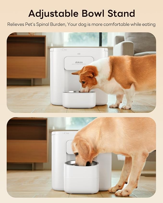 Automatic Dog Feeder for Large Breed, 15L/ 63Cups Vacuum-Sealed Storage & Timed Auto Dog Food Dispenser 2in1, Airtight 100% Freshness, Anti-blockage, Support up to 22mm Pet Food, Stainless Steel Bowl