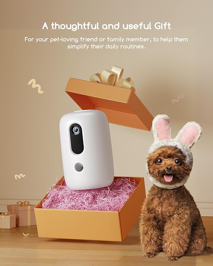faroro 2K Pet Camera with Treat Dispenser, 5G WiFi Dog Camera with Speaker, Phone App, 2-Way Audio, Night Vision, Motion Alerts for Treat Tossing and Monitoring Your Pet Remotely