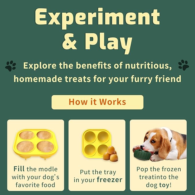 Dog Toy, Compatible with Woof Pops, Dogs Toys to Keep Them Busy, Refillable Homemade Freezable Dog Food, Reduces Anxiety Medium Large Dogs Frozen Treat Toy Holder