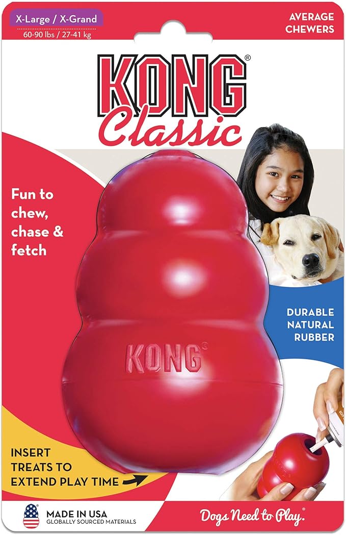 KONG - Classic and Ziggies - Dog Chew Toy with Dog Treats - for X-Large Dogs