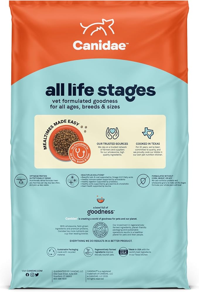 Canidae All Life Stages Dry Dog Food, Large Breed Formula with Turkey Meal & Brown Rice, 40 lbs.