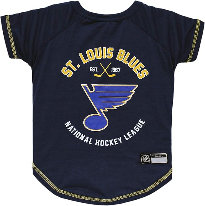 Pets First NHL St.Louis Blues Tee Shirt for Dogs & Cats, Small. - are You A Hockey Fan? Let Your Pet Be an NHL Fan Too!