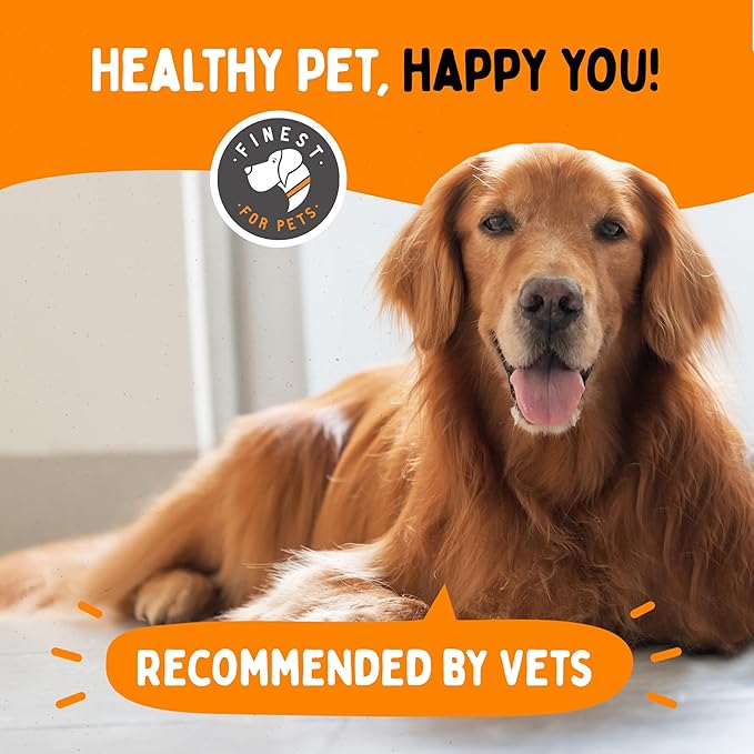 100% Pure Omega 3 Fish Oil Soft Gels for Dogs - Organic Skin, Coat & Joint Supplement - Boost Joint Health, Anti-Shedding & Itch Relief - Ideal for Medium to Large Dogs