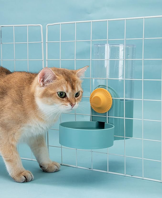 40oz Hanging Automatic Pet Food Water Dispenser, Cat Feeder and Water Dispenser, Cage Cat Food Bowl,Automatic Water Dispenser for Dogs Puppy Kitten Rabbit Chinchilla Hedgehog Ferret