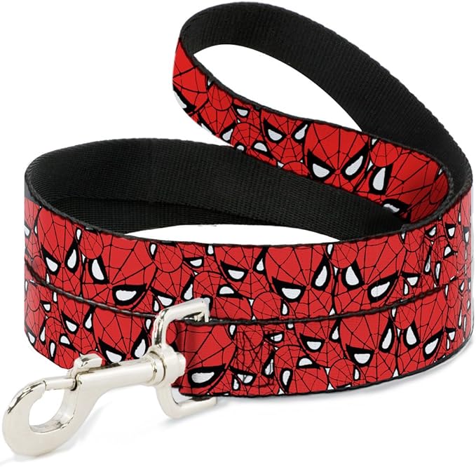 Buckle-Down Pet Leash - Spider-Man Stacked - 4 Feet Long - 1/2" Wide
