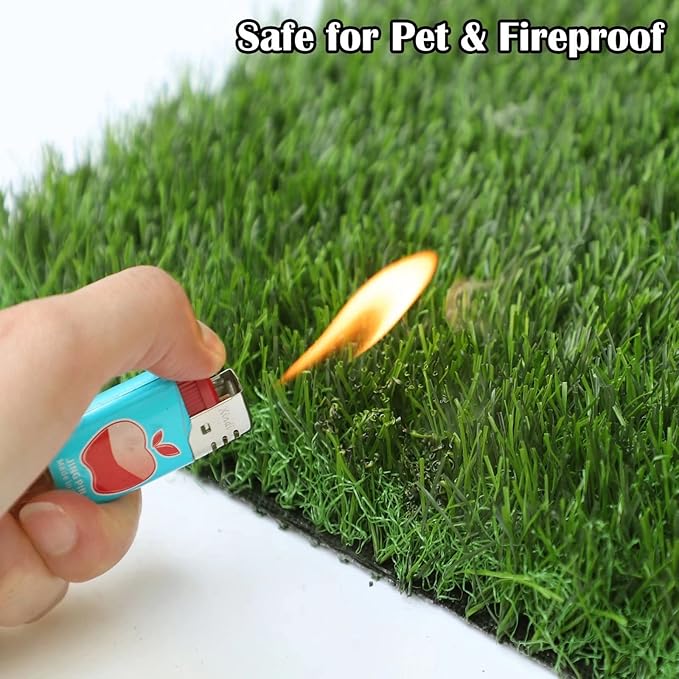Large Dogs Artificial Grass Pee Pads, High Drain Puppy Potty Turf Training Tray, Pets Fake Grass Patch, 45" x 32"
