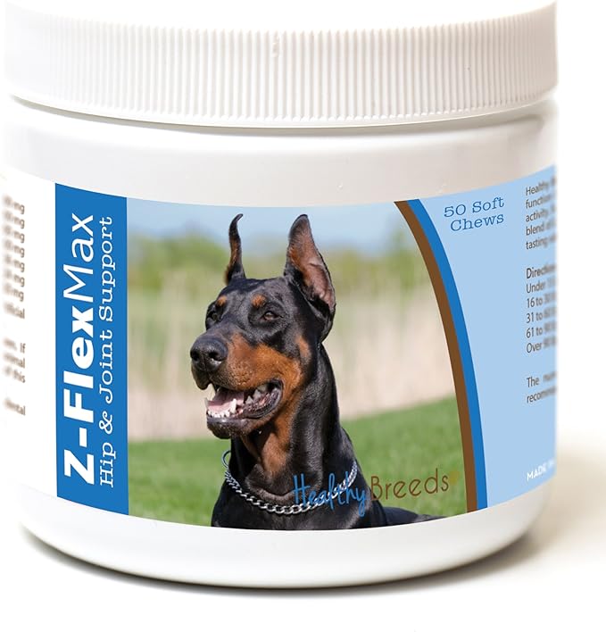 Healthy Breeds Doberman Pinscher Z-Flex Max Hip and Joint Soft Chews 50 Count