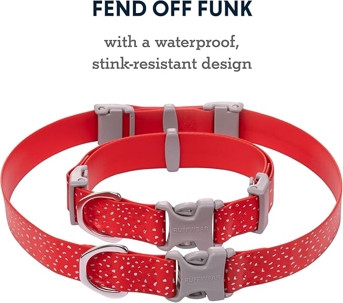Ruffwear, Confluence Dog Collar, Waterproof and Stink Resistant, Red Sumac, 20"-26"