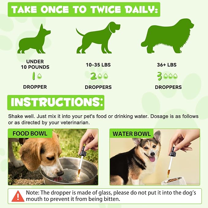 Probiotic for Dogs, 2 Pack Natural 3 in 1 Dog Probiotic Drops Helps to Diarrhea & Upset Stomach Relief, Supports Healthy Digestive System, Allergies, Digestive Enzyme for Dog, Bacon Flavor - 60ml x 2
