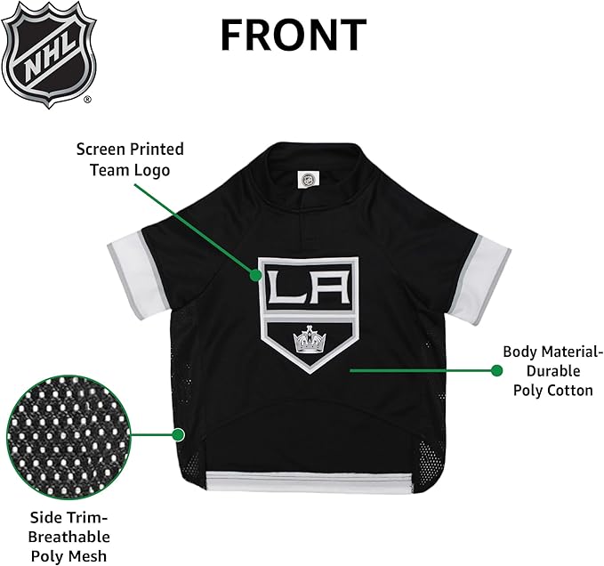 Pets First NHL Los Angeles Kings Jersey for Dogs & Cats, Medium. - Let Your Pet Be A Real NHL Fan!