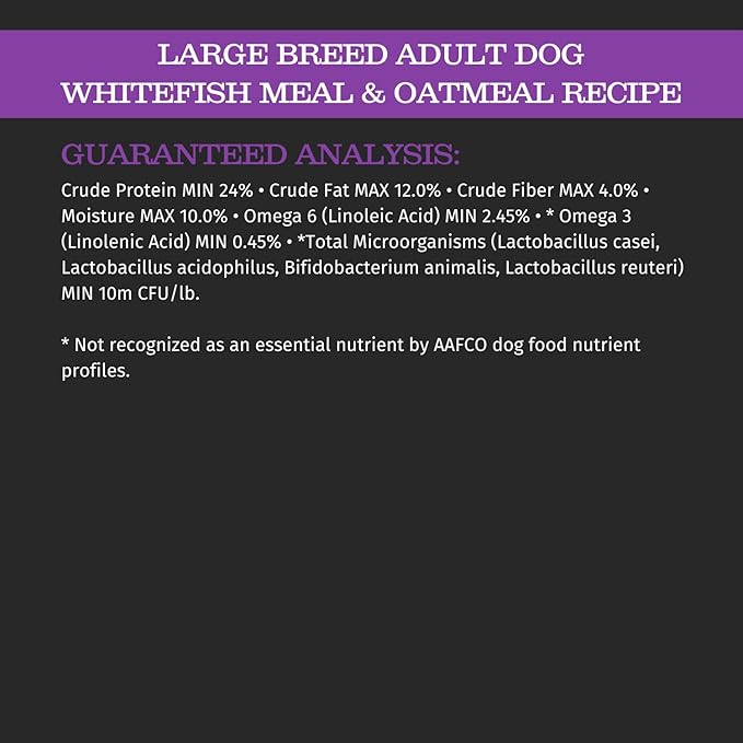 Blackwood Pet Food 22403 Adult Dog, Large Breed, Whitefish Meal & Oatmeal Recipe, 30Lb.