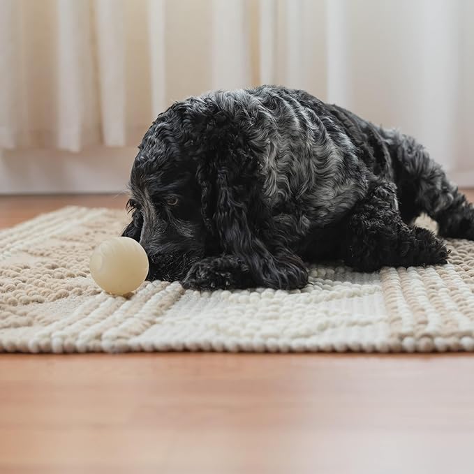 Amazon Basics Glow Toy Dog Balls, 2.5-Inch, 3-Pack, Beige